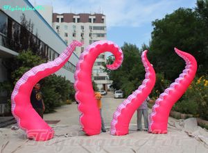 groothandel kromme tentakels roze opblaasbare twist octopusklauw voor evenementen/gebouwdecoratie