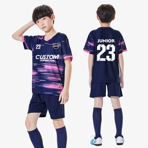 Venta al por mayor personalizado 100% poliéster camisetas de fútbol para niños conjuntos de camisetas de fútbol transpirables conjunto de uniformes de fútbol para niños Y305 240306