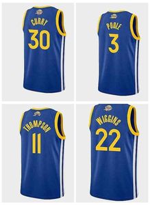 En gros Custom 2022 Finals Champion Stephen 30 Curry Basketball Jersey Klay 11 Thompson sans manches 75e 22 Wiggins 3 Poole Maillots