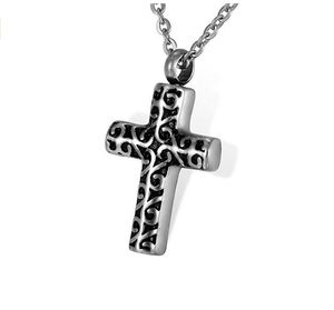 Groothandel Custom 316 Rvs Cross Perfume Flessen Hanger Ketting Begrafenis Urn Om Haar Sieraden te herdenken