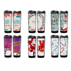 Groothandel Custom 380 ml Kerstmis Koffiemok Fles Festival Roestvrij staal Tuimelaar Xmas Promotionele Water Tumbler