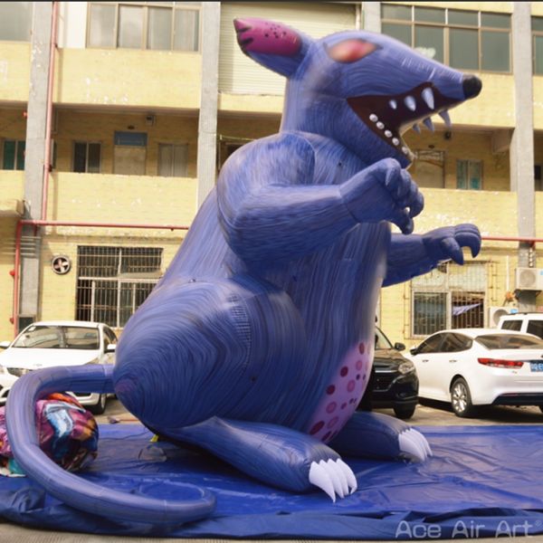 Custom de gros 4m 13,2 pieds Animal gonflable Horrible Mouse Rat pour une décoration de fête d'événement en plein air réalisée en Chine