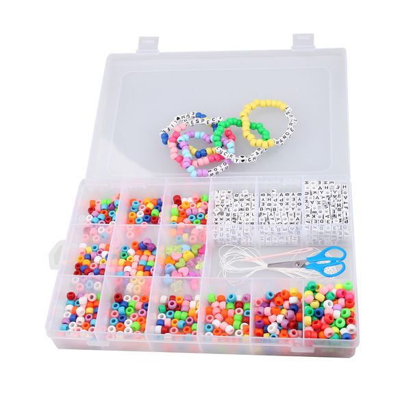 Cube mixte coloré personnalisé de 6mm, breloques en lettres, perles de l'alphabet, ensemble de bracelets en plastique acrylique, vente en gros