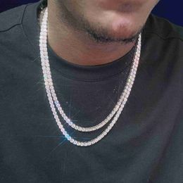 Collier de diamants de bijoux fins de chaîne de tennis de Moissanite en argent sterling 925 personnalisé en gros