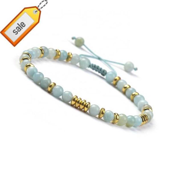 Vente en gros personnalisé réglable 4 MM accessoires pour femmes perle de guérison bijoux en pierre naturelle Pulsera Mujeres Bracelet de perles de pierres précieuses