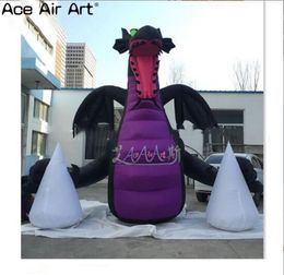 Groothandel aangepast Animal Black Dragon Aangepaste Gigantische opblaasbaar Dragon Cartoon Model voor festivaldecoratie