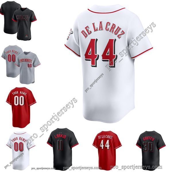 En gros des maillots de baseball personnalisés rouges Elly de la cruz Joey Votto Barry Larkin Pete Rose Ken Griffey Johnny Bench Home Away Jersey Men Women Youth S-3xl