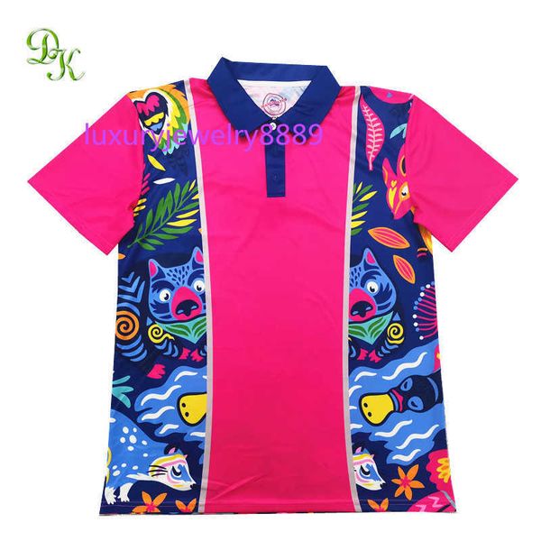 wholesale T-shirt polo boutonné pour hommes à séchage rapide imprimé par sublimation de haute qualité de conception personnalisée