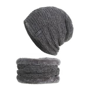 Conception personnalisée en gros de haute qualité hiver automne épaissir casquettes hommes doux chaud chapeau écharpe ensemble avec logo en tissu