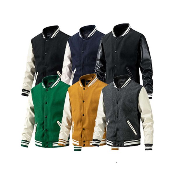 Veste de baseball décontractée de styliste personnalisée, manteau Letterman en coton unisexe, vestes universitaires 82 s, vente en gros