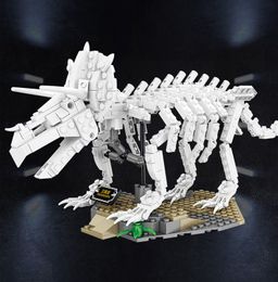 Groothandel dinosaurus bouwblok Aangepast dinosaurusbot Lichtgevend skeletmodel Bouwstenen Kleine deeltjes dinosaurus speelgoed Skeletblok Lepin Kerstspeelgoed voor jongen