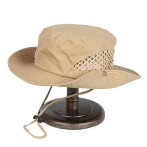 Venta al por mayor bordado personalizado absorbente de sudor y transpirable reversible sombreros de cubo de pesca de ala grande G220311