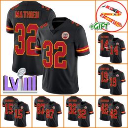 Venta al por mayor de camisetas de fútbol personalizadas 15 Patrick Mahomes 87 Travis Kelce Kansas''City''Chiefs''MEN Mujeres Rush Vapor Youth Black Limited Jersey