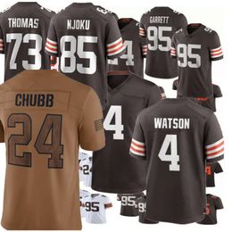 Groothandel Custom voetbalshirts 95 Myles Garrett 24 Nick Chubb 2 Amari Cooper 4 Deshaun Watson Joe Thomas Denzel Ward 8 Elia Moore David Njoku 2023 Nieuw