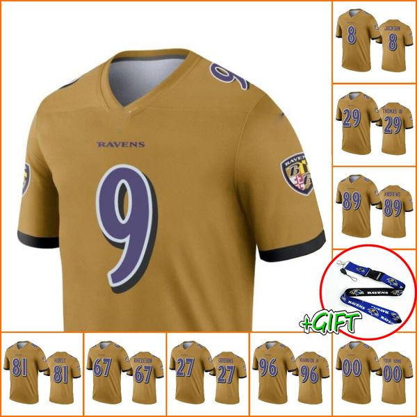 Maillots de football personnalisés en gros Baltimore''Ravens''men 8 Lamar Jackson 9 Justin Tucker 29 Earl Thomas III Femmes Youth Limited Jersey