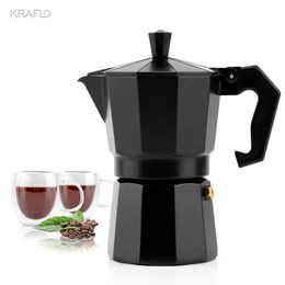 Groothandel op maat gemaakte glazen moka pot poeder espresso maker 160/240/360 ml roestvrijstalen home koffiezetapparaat pot | Kraflo