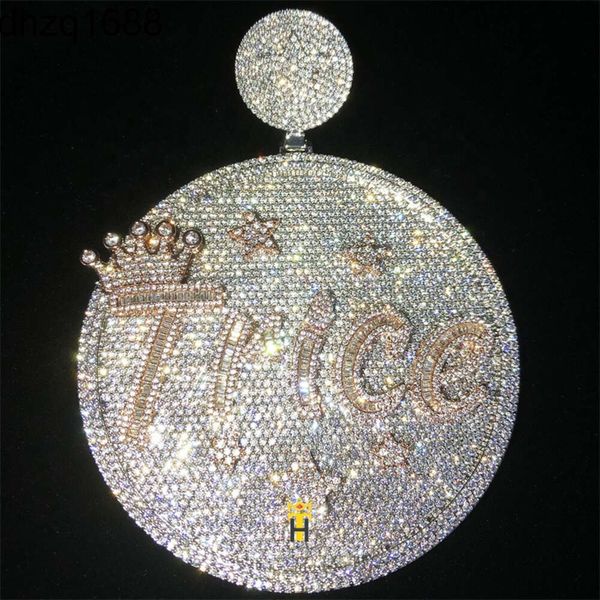 Gros personnalisé Hiphop hommes Cz glacé diamant personnalisé bijoux collier pendentif Hip Hop bijoux