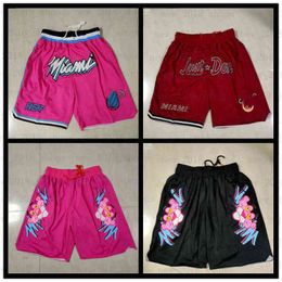 Wholesale Custom Just Don Basketball Shorts Zipper Sweatpants Hip Pop Sport Short Pant With Pocket Mitchell and Ness Retro Stitched Baseball 22 Blue