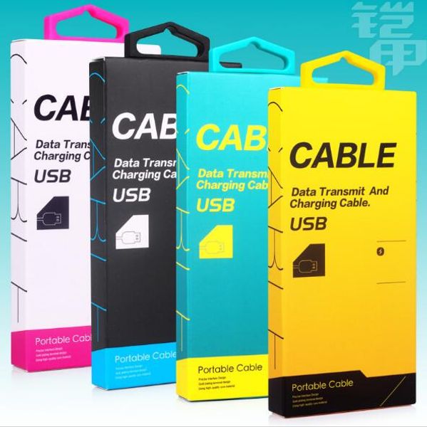 Caja de papel de embalaje universal premium con logotipo personalizado al por mayor con colgador para iphone 7 samsung note 5 cable usb para pantalla