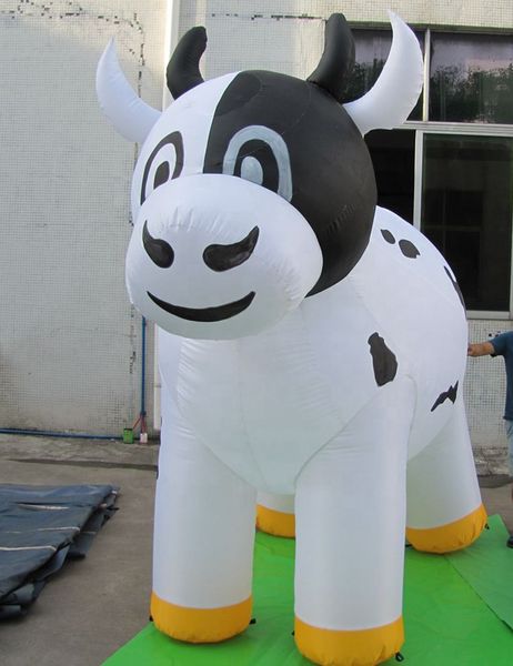 En gros personnalisé oxford géant gonflable vache à lait bovins réplique modèle ferme promotion publicité 001
