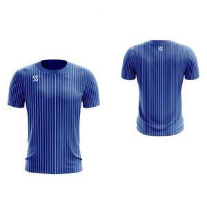 Impression personnalisée en gros Conception personnalisée Stripe Graffiti T-shirt créatif Chemise de tennis / badminton Maillot à séchage rapide Unisexe 240325