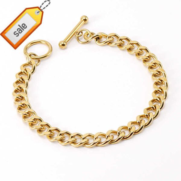 Bijoux en acier inoxydable plaqué or 18K PVD personnalisé en gros 8MM Miami lien cubain gourmette OT fermoir lien chaîne collier et bracelet