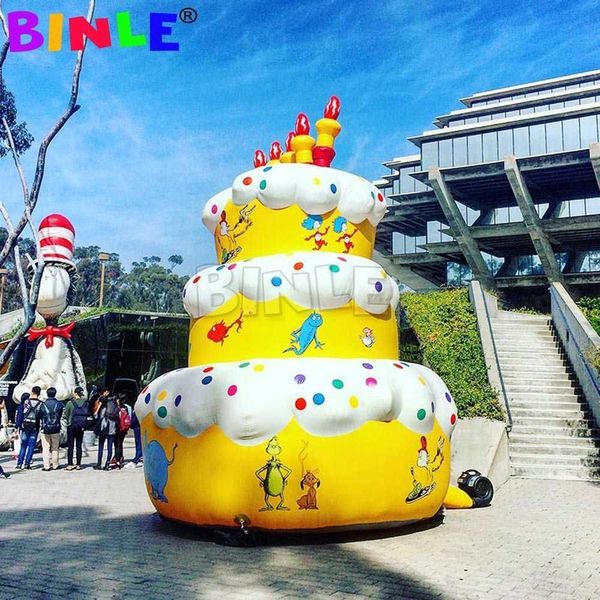 wholesale Centro comercial personalizado que hace publicidad del modelo inflable gigante de la torta de cumpleaños para la decoración del partido