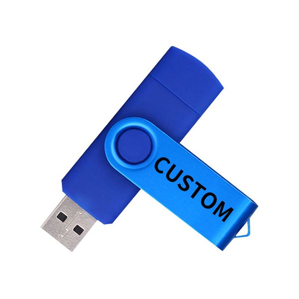 Venda al por mayor su logotipo OTG USB Flash Drive 4GB 8GB 32GB 64GB 128GB USB de alta calidad 2.0