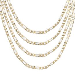 Groothandel Custome Link Chain Necklace Sieraden Beauty Choker voor vrouwen 4mm 3 Interval 1 koper 18K Gold vergulde ketens