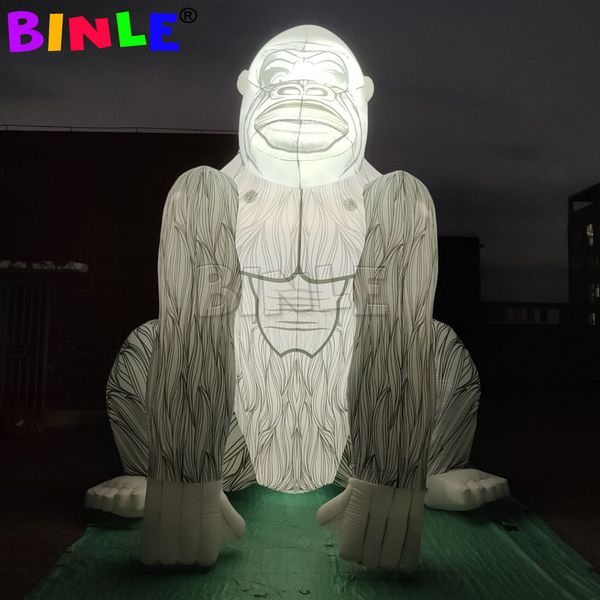 gorille gonflable géant personnalisable en gros avec des lumières LED, grand ballon de sol de singe gonflable pour la publicité 001