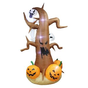 wholesale Personnalisé 2,4/3/4 / 5 m suspendu fantôme gonflable citrouille modèle d'arbre mort Halloween décoration extérieure avec lumière LED-001