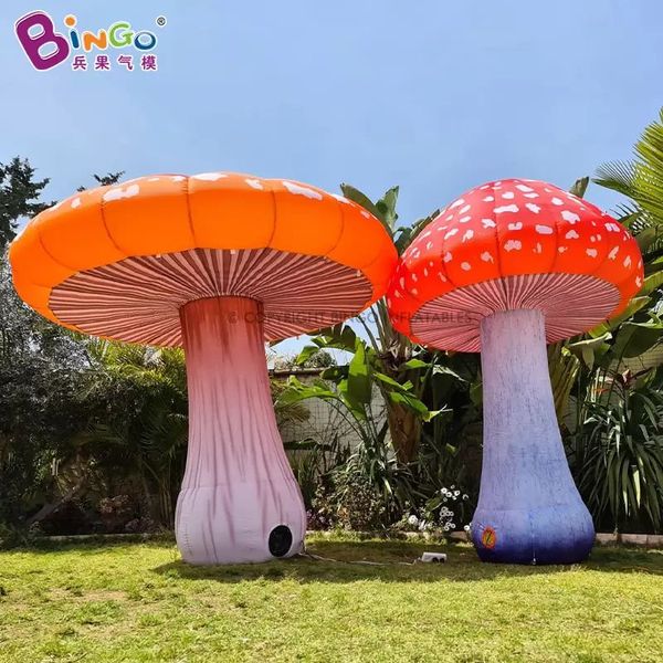 wholesale Ballon de champignon réaliste géant gonflable adapté aux besoins du client de taille de 7MModèles de plantes de champignons artificielles pour la décoration extérieure avec des jouets de ventilateur d'air Sports