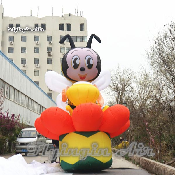 wholesale Ballon publicitaire personnalisé abeille gonflable géante mignonne hauteur de 4 m exploser abeille mignonne pour la décoration d'événement