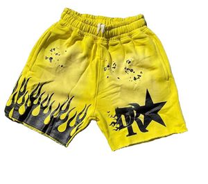 Groothandel op maat Hoogwaardige vintage Franse Terry Jogging Shorts Street Hip Hop Distressed Cropted Shorts For Men