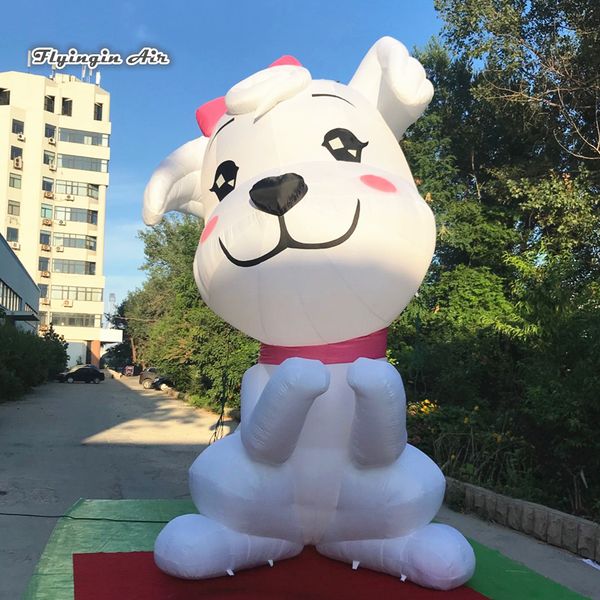 wholesale Personnalisé gonflable dessin animé animal mascotte éclairage chien sculpture exploser chiot modèle ballon avec lumières LED pour soirée de fête