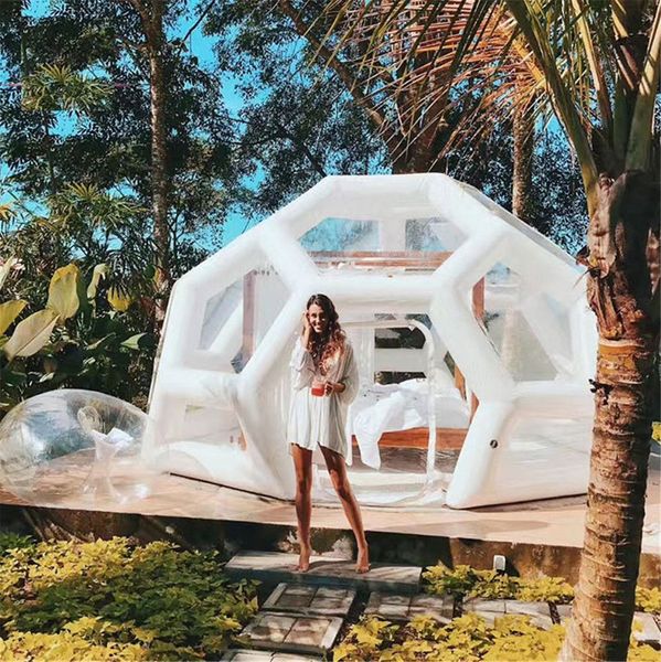 Forma de fútbol inflable personalizada al por mayor Camping Bubble Care Dome Luxury Hotel Beach House Balloon con bomba gratuita en barco a EE. UU.