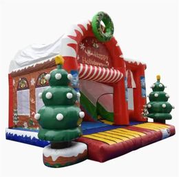 wholesale Impression extérieure personnalisée Trampolines de Noël Gonflable Bonhomme de neige sur le thème Bounce House Jumping Castle Équipement de terrain de jeu