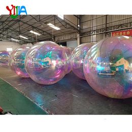 Boule de miroir scellée gonflée en PVC de taille personnalisée en gros ballon réfléchissant gonflable flottant avec pompe à Air pour noël