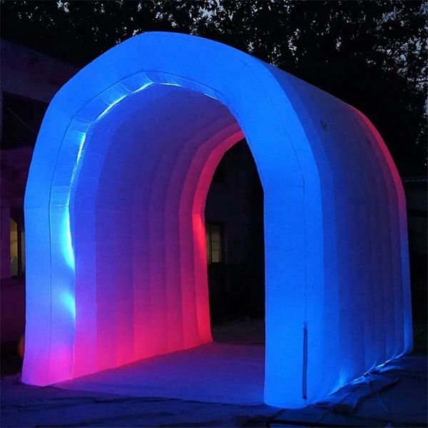 wholesale Carpa personalizada Impresionante luz LED promocional al aire libre Carpa inflable para túnel Entrada para deportes aéreos para la entrada al evento de fiesta de bodas