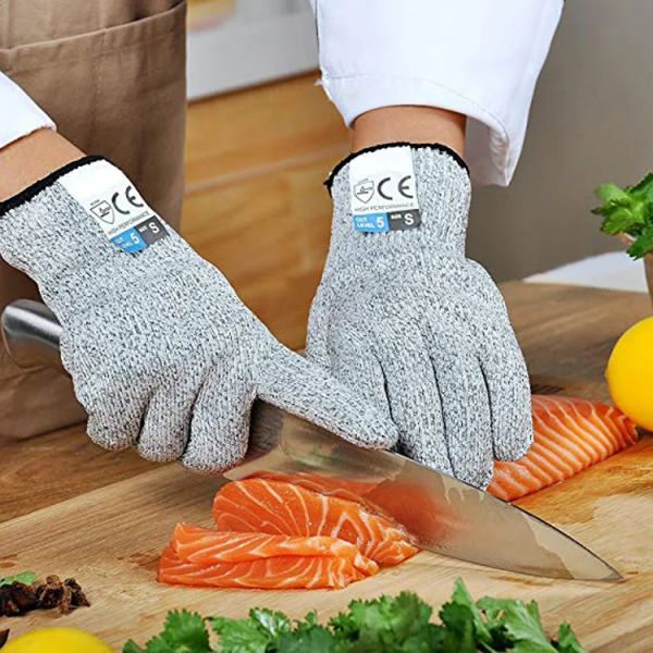 Gants résistants aux coupures en gros Couteau Gants de protection des mains anti-coupure Niveau de qualité alimentaire 5 Protection contre les coupures Gant de sécurité Gant de cuisine