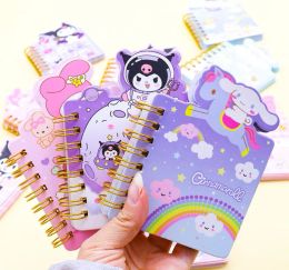 Groothandel schattig 3 kleuren Kawaii Purple Kuromi -stijl Kladblok Daily Memo's leren mini -notitieblokken voor kinderen Festival Gift School Supplies briefpapier