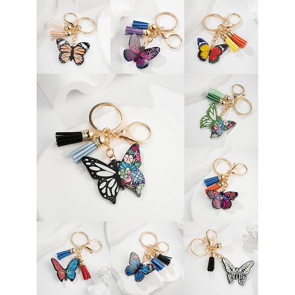 Gros mignon acrylique papillon pendentif porte-clés en métal pendentif porte-clés petit cadeau