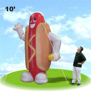 Ballon gonflable géant de saucisse de dessin animé de hot-dog gonflable de publicité mignonne en gros pour la promotion LS83D