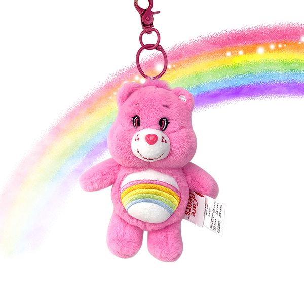 Gros mignon ours en peluche porte-clés arc-en-ciel ours amour ours sac pendentif cadeau de vacances