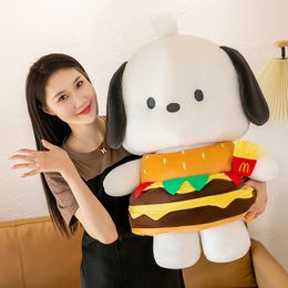 Groothandel schattig Burgers Puppy Plush Toys Children's Games Playmates Sofa Ship Pillows Holiday Gifts