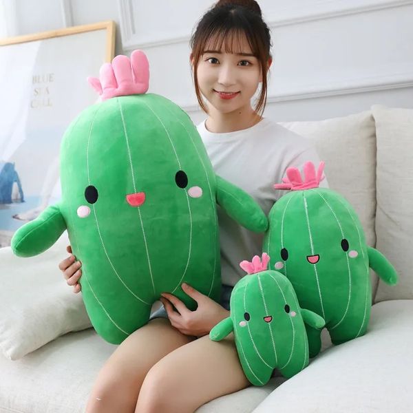 Gros mignon cactus en peluche coussin jeux pour enfants camarades de jeu cadeaux de vacances décoration de chambre griffe machine prix enfant anniversaire cadeaux de Noël