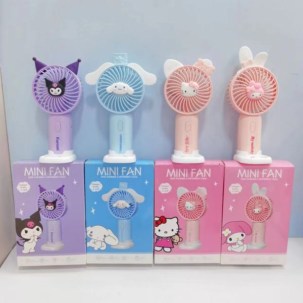 En gros de Cartoon mignon KT Kitten Portable Small Fan Mini Cartoon Kuromi Kuromi Mignon Étudiant pour enfants Bureau de bureau