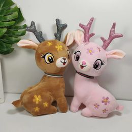 Cerf Sika de noël en peluche, jouets mignons, jeux pour enfants, camarades de jeu, cadeaux de vacances, ornements de salle, vente en gros