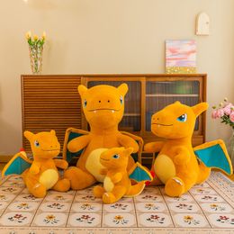 Oreiller dragon de feu mignon, jouets en peluche, jeu pour enfants, compagnon de jeu, cadeau de vacances, poupée, prix de machine, vente en gros