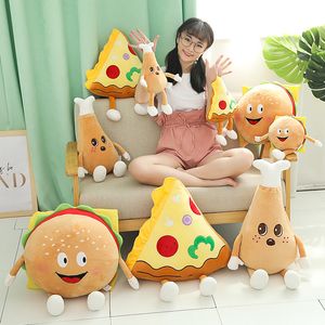 En gros mignon hot dog pizza jouets en peluche Jeux pour enfants Playmates Cadeaux de vacances décor de chambre